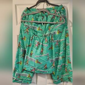 Print Fresh Courtside Cats Pajama Set Organic Cotton